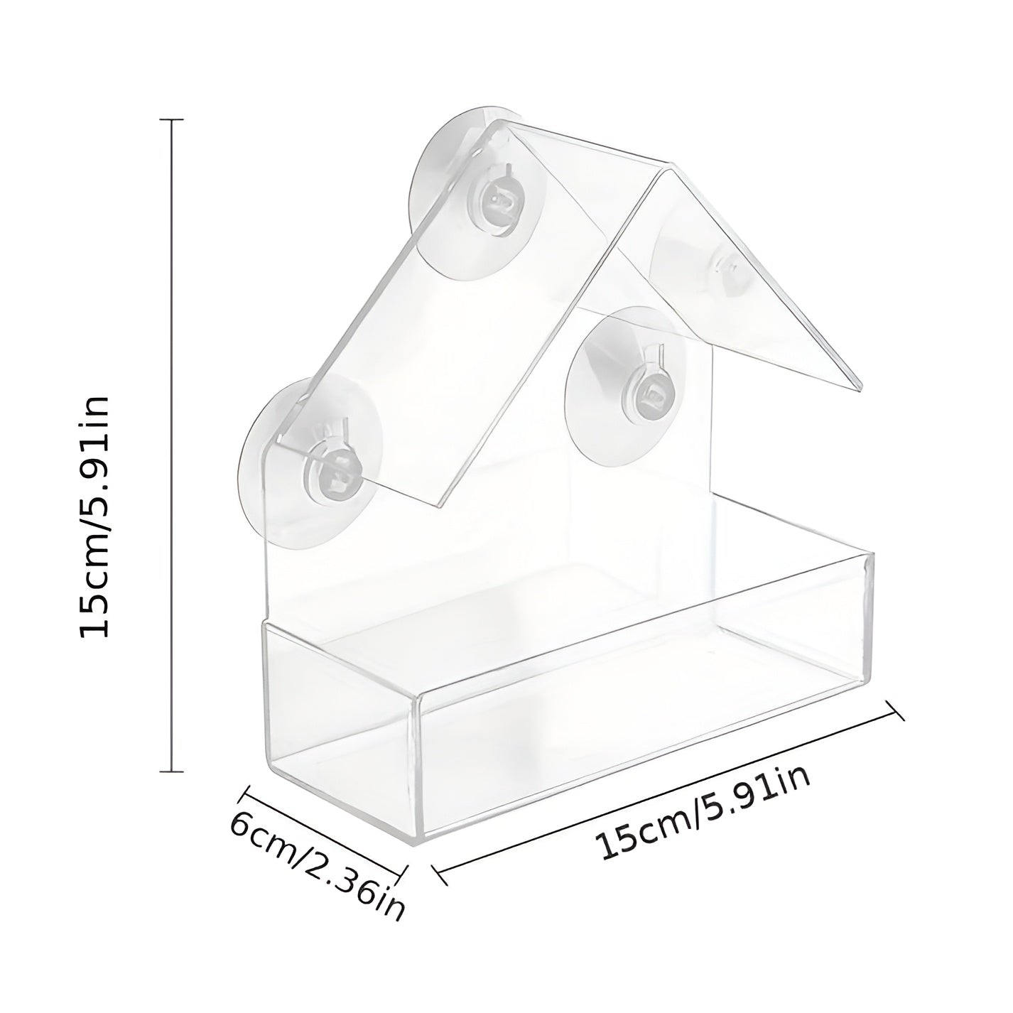 Window Bird Feeder | Clear Viewing Suction-Mount Design | Weatherproof & Durable