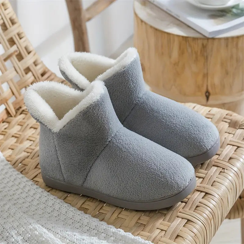 Women's Ankle Boot Slippers | Sherpa-Lined Plush Interior | Non-Slip Rubber Sole | Comfortable Fit