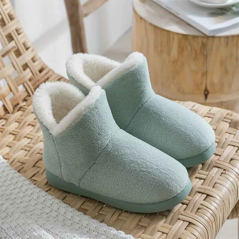 Women's Ankle Boot Slippers | Sherpa-Lined Plush Interior | Non-Slip Rubber Sole | Comfortable Fit