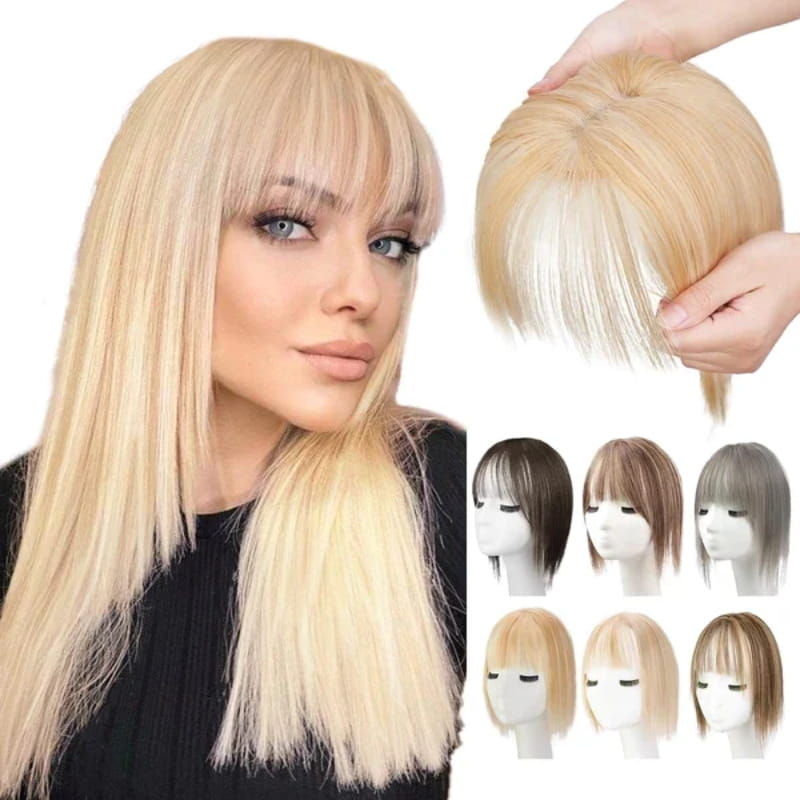 Women's Hairpiece with Bangs | Natural-Looking Seamless Hairline | 30 cm Length | Comfortable Wear