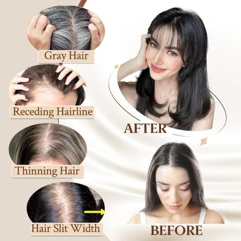 Women's Hairpiece with Bangs | Natural-Looking Seamless Hairline | 30 cm Length | Comfortable Wear