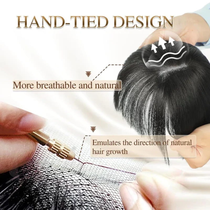 Women's Hairpiece with Bangs | Natural-Looking Seamless Hairline | 30 cm Length | Comfortable Wear