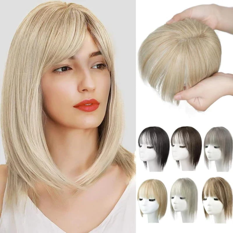 Women's Hairpiece with Bangs | Natural-Looking Seamless Hairline | 30 cm Length | Comfortable Wear