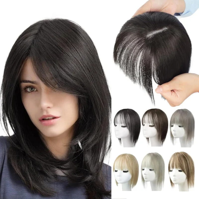 Women's Hairpiece with Bangs | Natural-Looking Seamless Hairline | 30 cm Length | Comfortable Wear