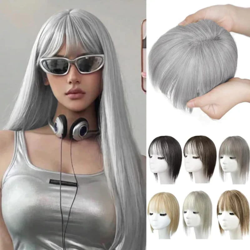 Women's Hairpiece with Bangs | Natural-Looking Seamless Hairline | 30 cm Length | Comfortable Wear