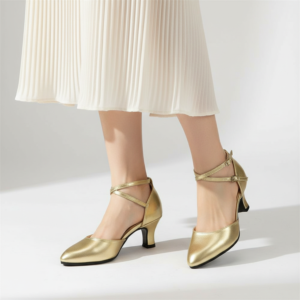 Women's Heeled Sandals | Chunky Block Heel | Durable Rubber Sole | Comfortable Fit