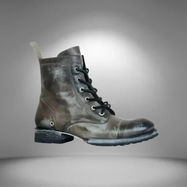 Women's Lace-Up Cap Toe Boots | Classic Vintage Style | Genuine Leather & Rubber Sole
