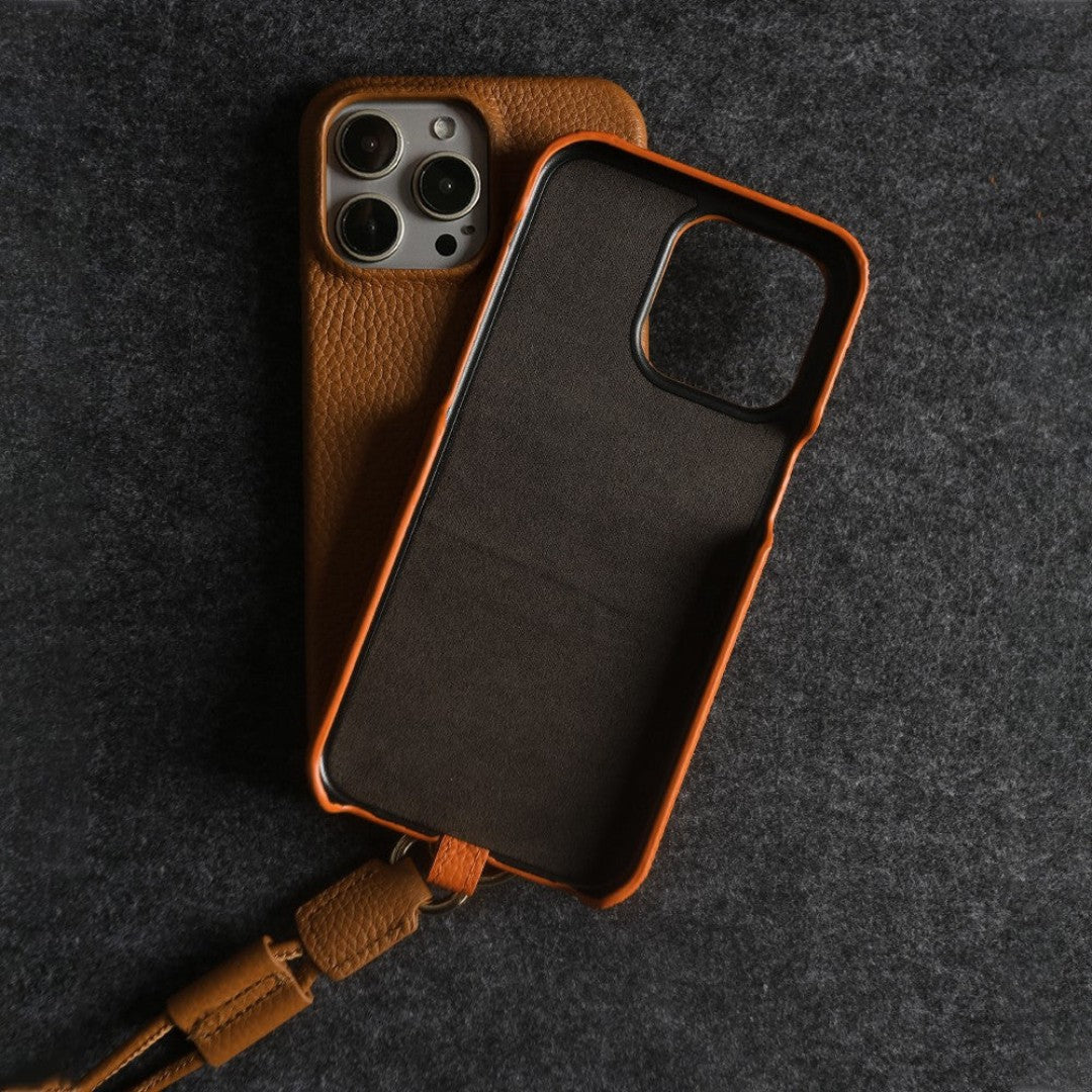 Women's Leather Phone Case | Hands-Free Crossbody Strap | Genuine Leather & Drop Protection