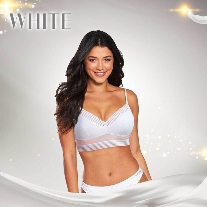 Women's Low-Back Lace Bra | Wireless Lifting V-Neck | Soft Breathable Lace & Wide Band