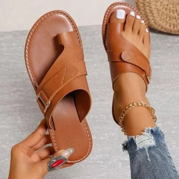 Women's Orthopedic Sandals | Hallux Valgus Correction & Arch Support | Full-Grain Leather