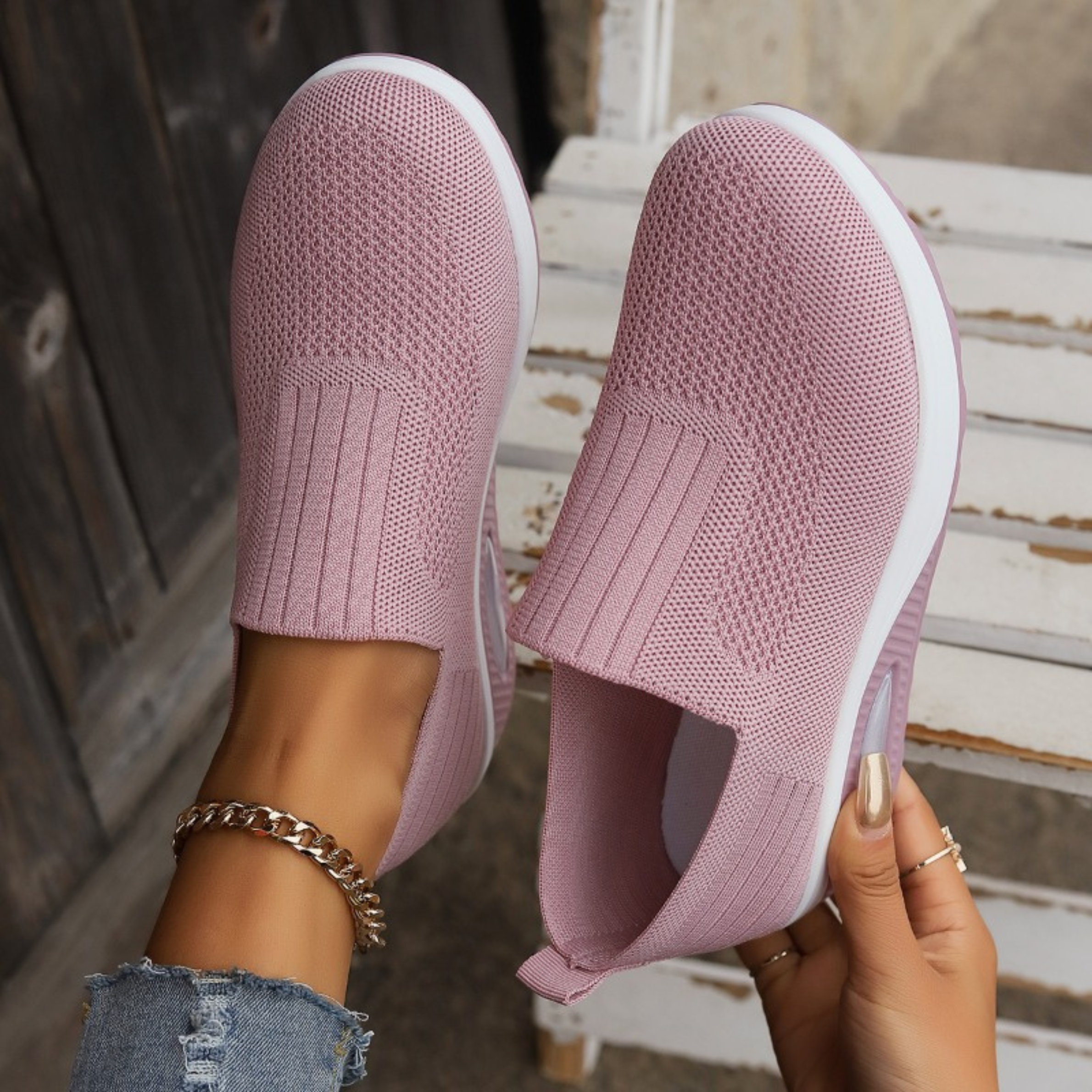 Women's Orthopedic Slip-On Sneakers | Arch Support & Cushioned Midsole | Breathable Mesh Upper