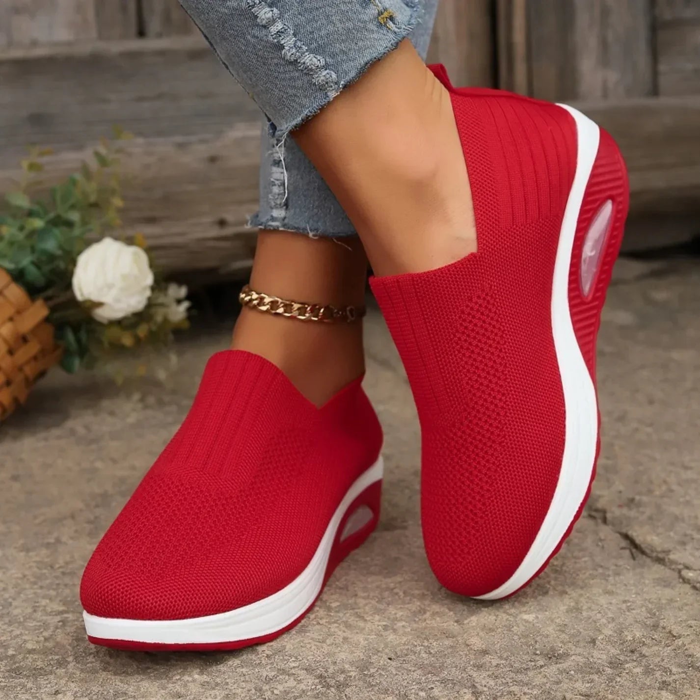 Women's Orthopedic Slip-On Sneakers | Arch Support & Cushioned Midsole | Breathable Mesh Upper