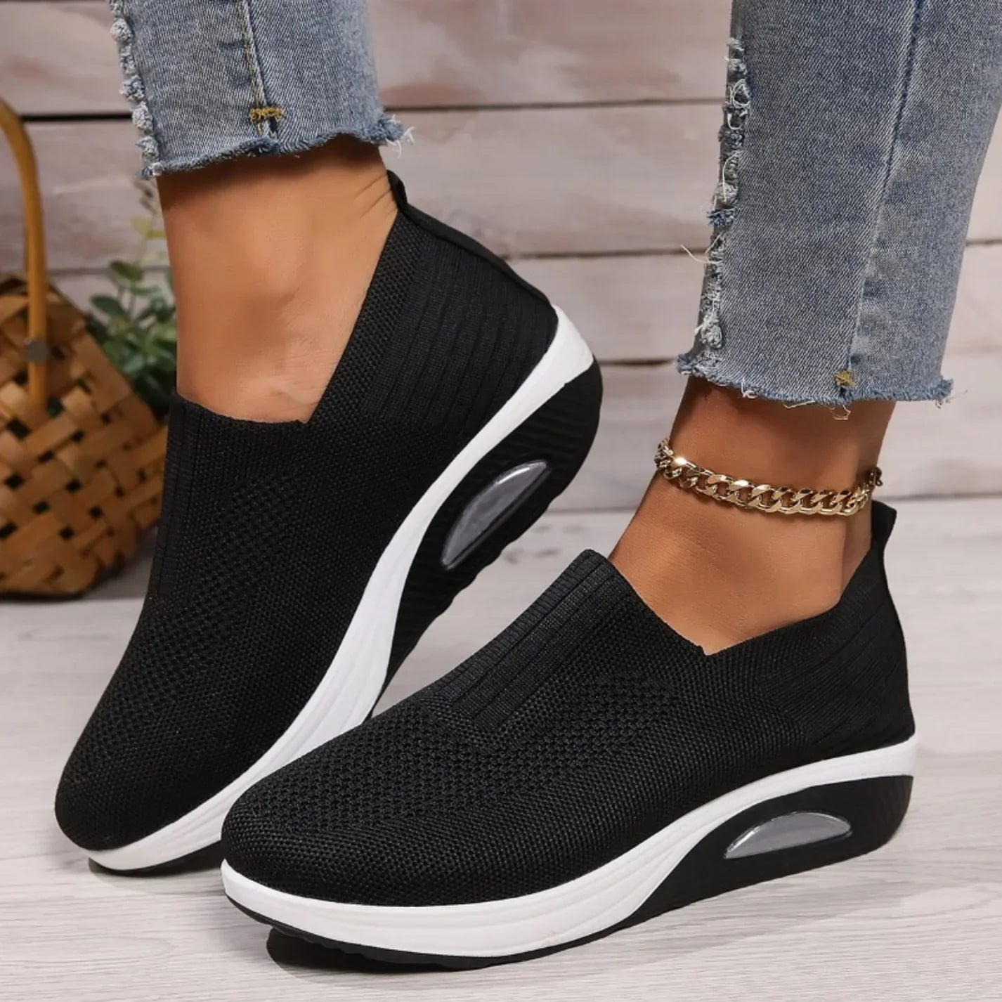 Women's Orthopedic Slip-On Sneakers | Arch Support & Cushioned Midsole | Breathable Mesh Upper