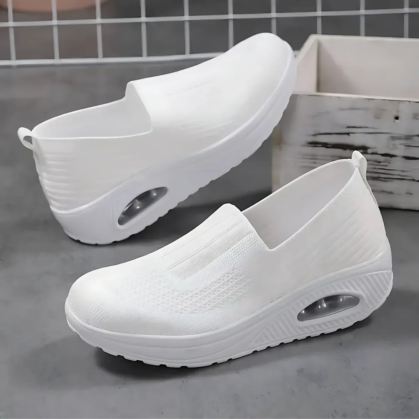 Women's Orthopedic Slip-On Sneakers | Arch Support & Cushioned Midsole | Breathable Mesh Upper