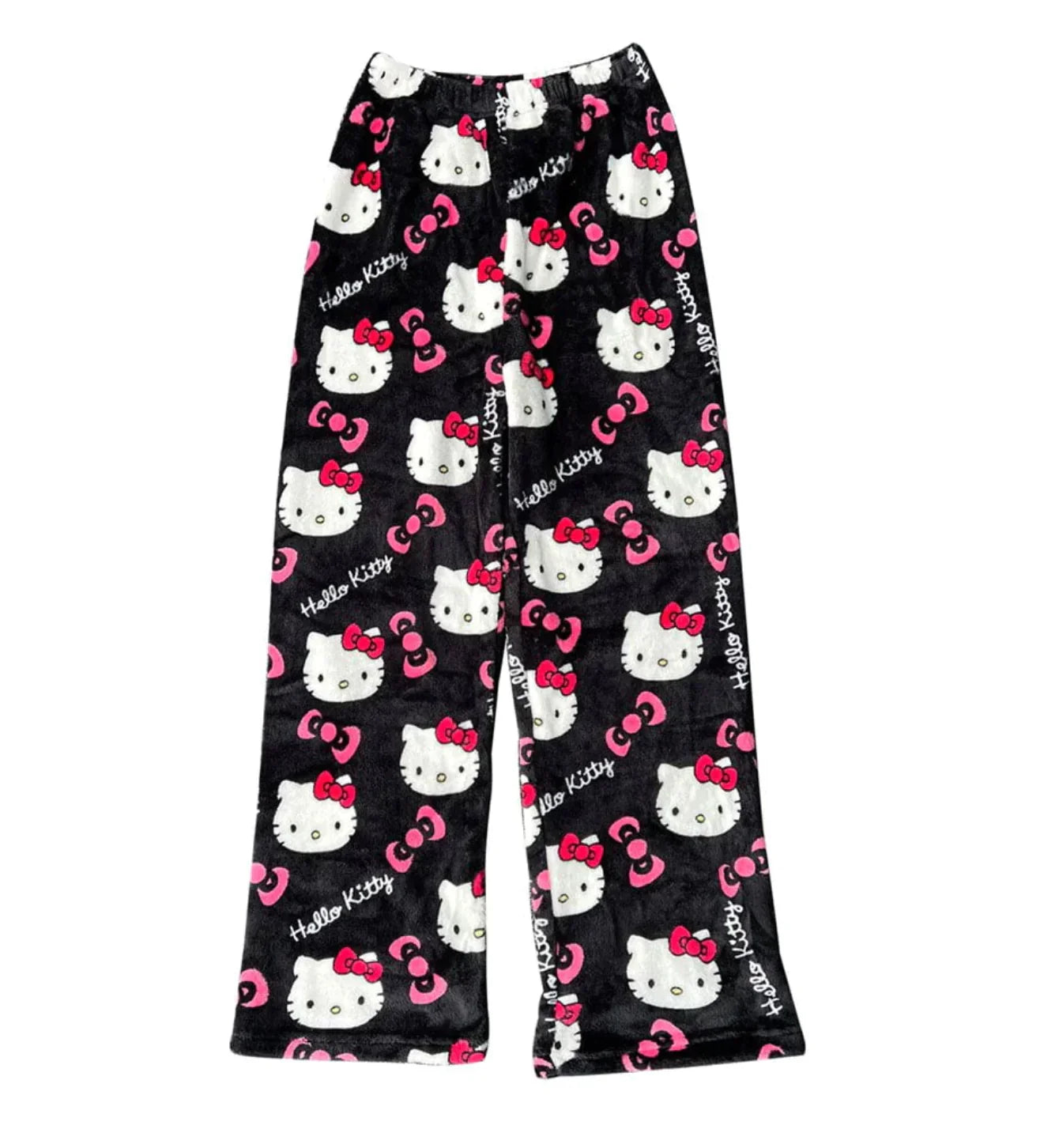 Women's Pajama Pants | Plush Fleece & Cartoon Cat Print | Elastic Waistband & Comfortable Fit