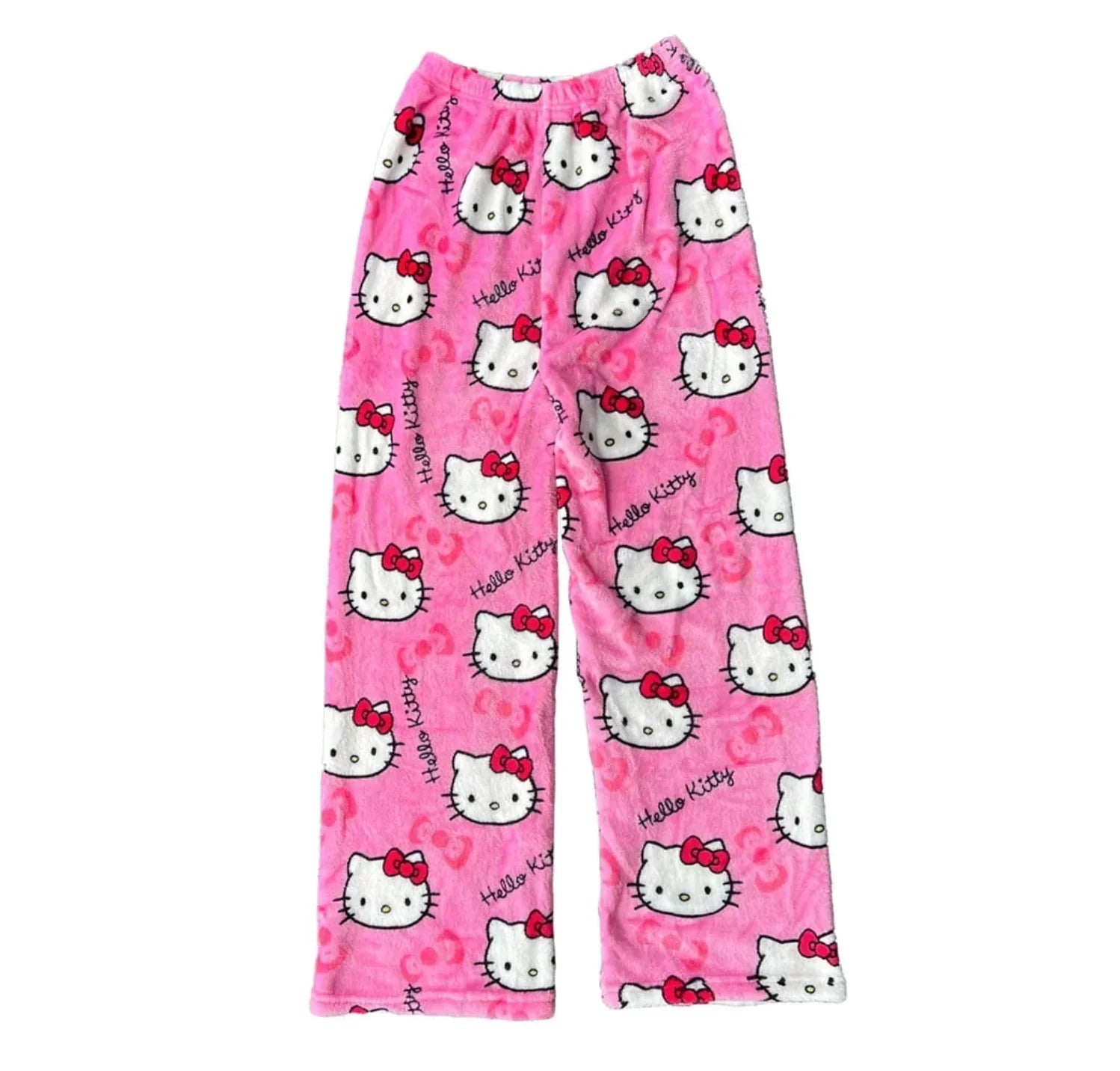 Women's Pajama Pants | Plush Fleece & Cartoon Cat Print | Elastic Waistband & Comfortable Fit