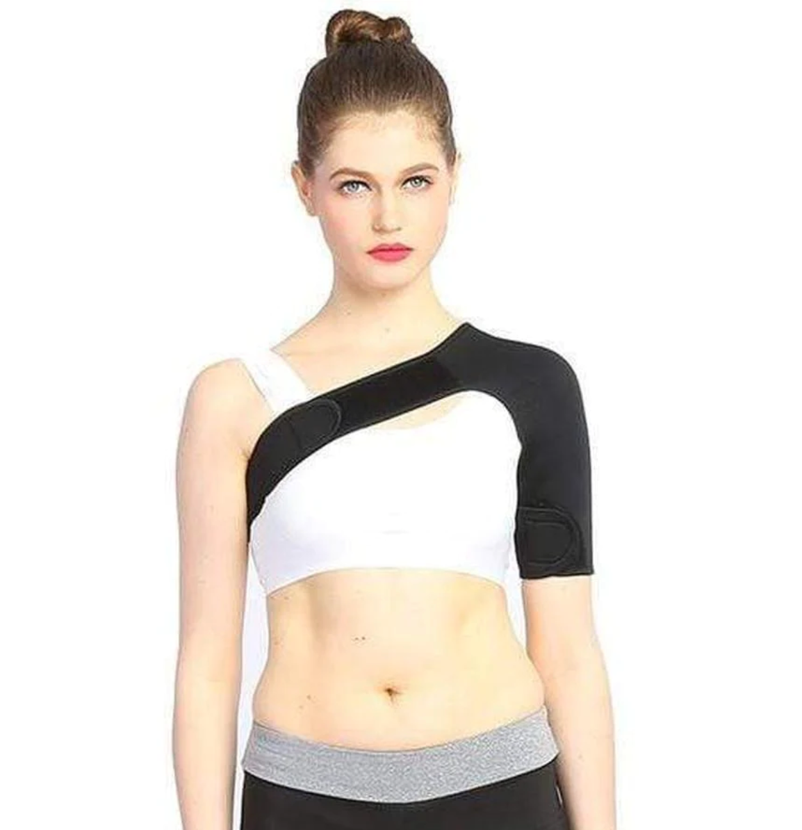 Women's Shoulder Support Brace | Adjustable Compression Sleeve | Neoprene with Multi-Way Straps
