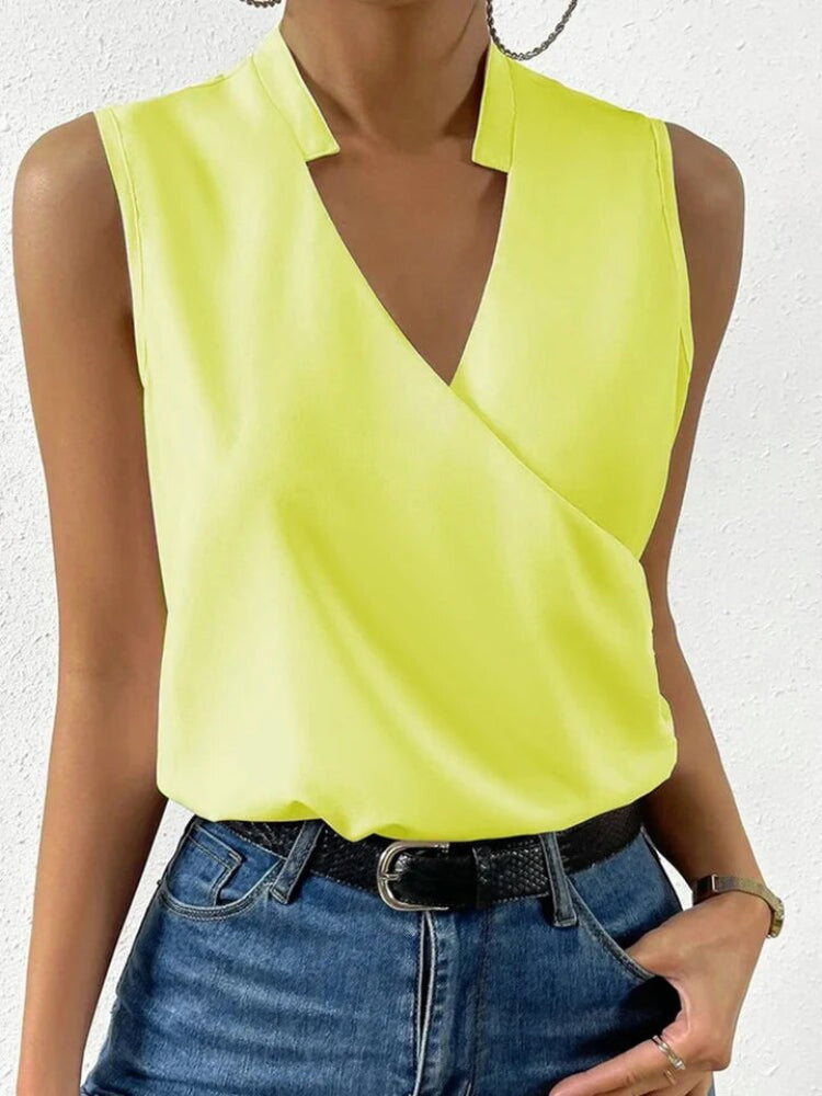 Women's Sleeveless Top | Elegant Floral V-Neck | Premium Fabric | Comfortable Fit