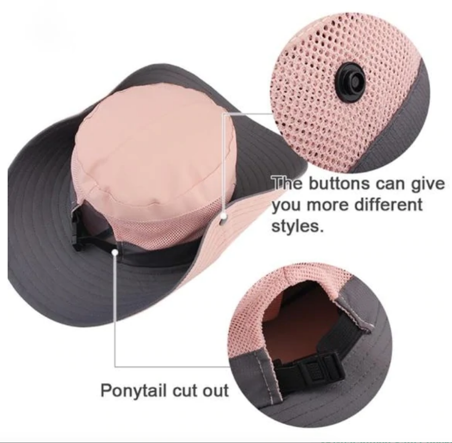 Women's Sun Hat | Foldable with Ponytail Slot | Quick-Dry Polyester & UPF50+ | Travel Friendly
