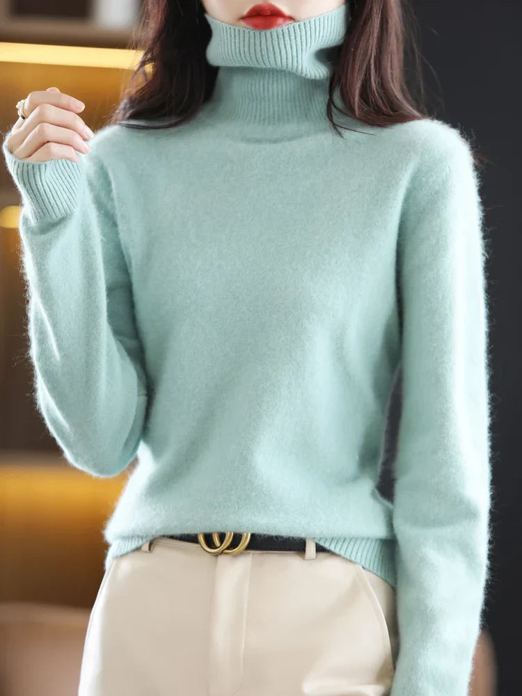 Women's Turtleneck Sweater | Slim Fit Knit | Pure Cashmere