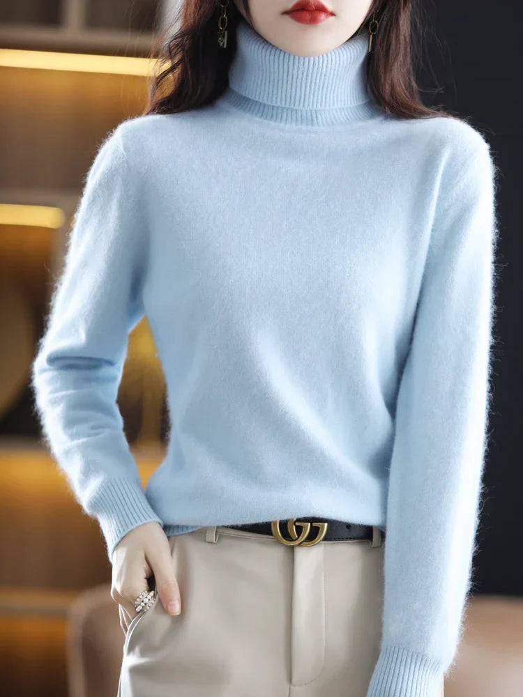 Women's Turtleneck Sweater | Slim Fit Knit | Pure Cashmere