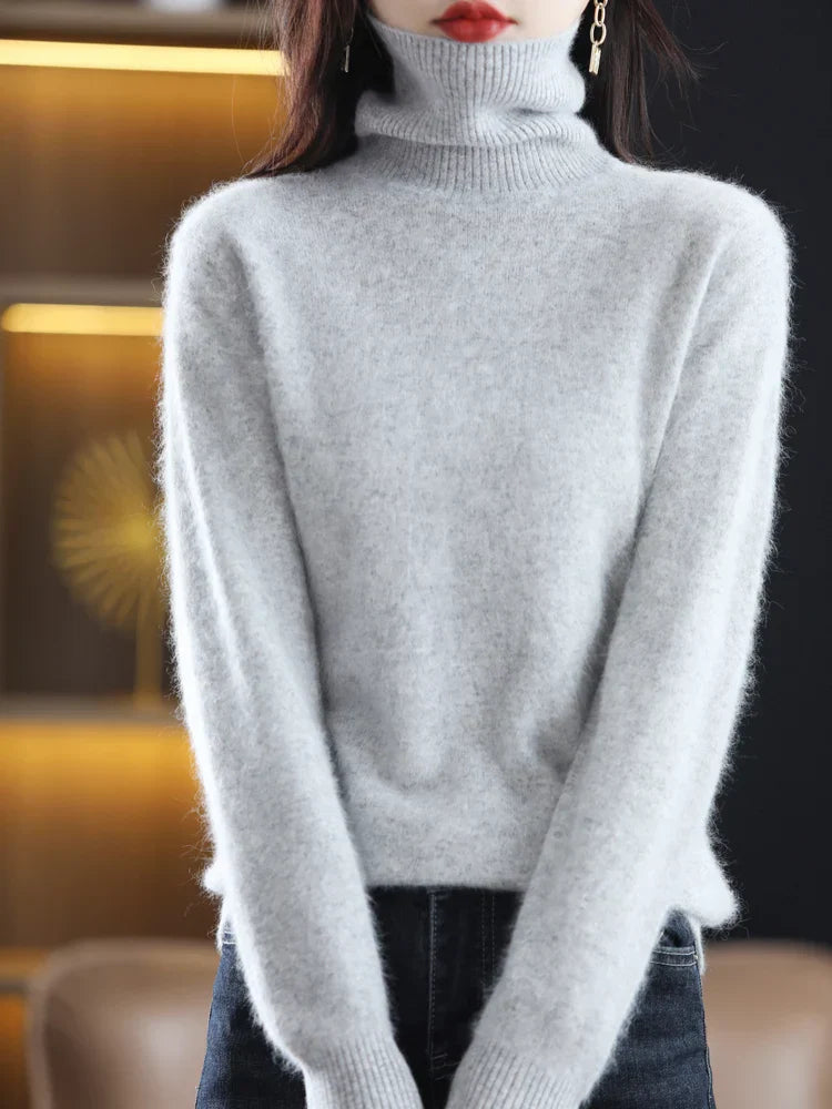 Women's Turtleneck Sweater | Slim Fit Knit | Pure Cashmere