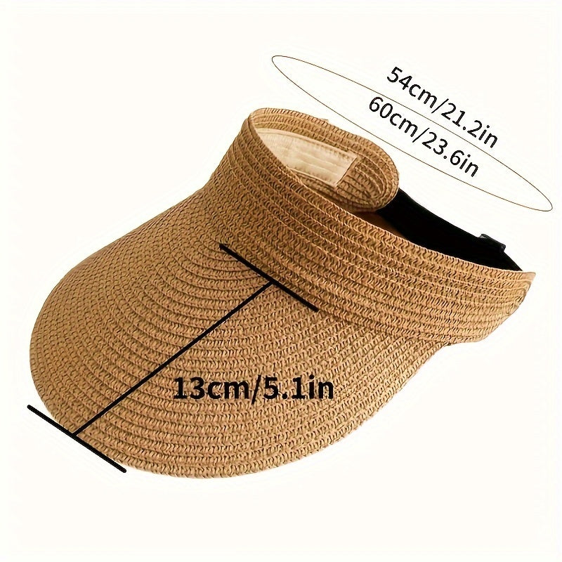 Women's Wide Brim Sun Visor | Foldable Travel | Lightweight Breathable Fabric | Sun Protection