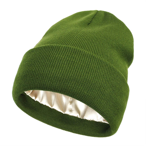 Women's Winter Beanie | Wool Exterior & Silk Lining | Anti-Frizz Hair Protection