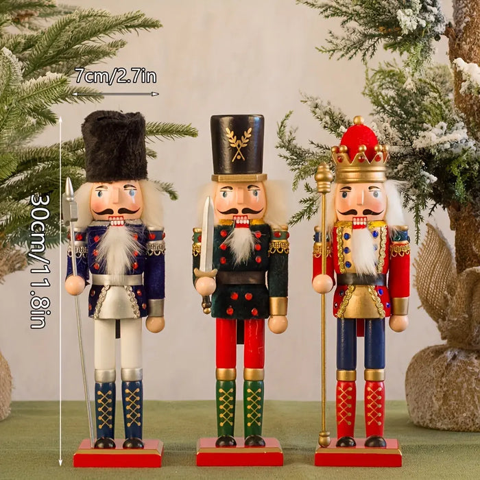 Wooden Nutcracker Soldier Figurine | Classic Holiday Design | Tabletop Christmas Decor