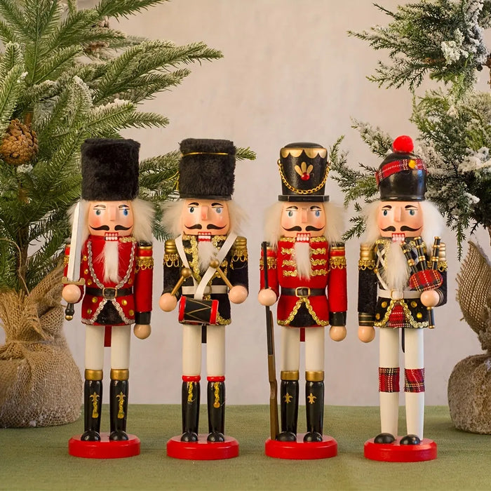 Wooden Nutcracker Soldier Figurine | Classic Holiday Design | Tabletop Christmas Decor