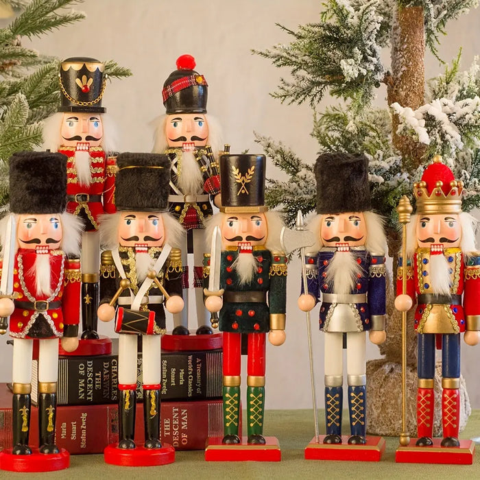Wooden Nutcracker Soldier Figurine | Classic Holiday Design | Tabletop Christmas Decor