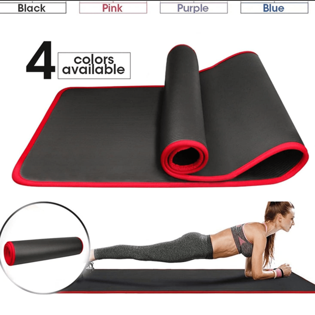 Yoga Mat | Extra-Thick Cushioned & Anti-Slip Surface | Eco-Friendly Non-Toxic Material