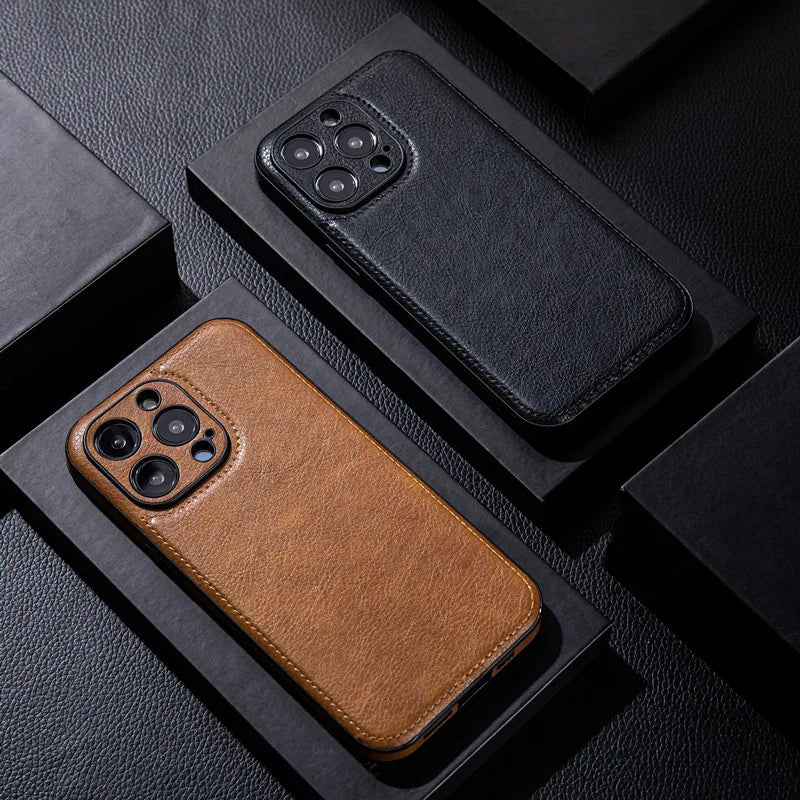 iPhone Case | Shockproof & Drop-Resistant Protection | Genuine Leather & Comfortable Grip