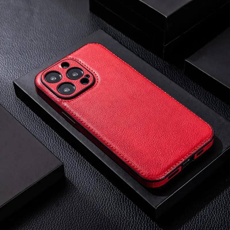 iPhone Case | Shockproof & Drop-Resistant Protection | Genuine Leather & Comfortable Grip