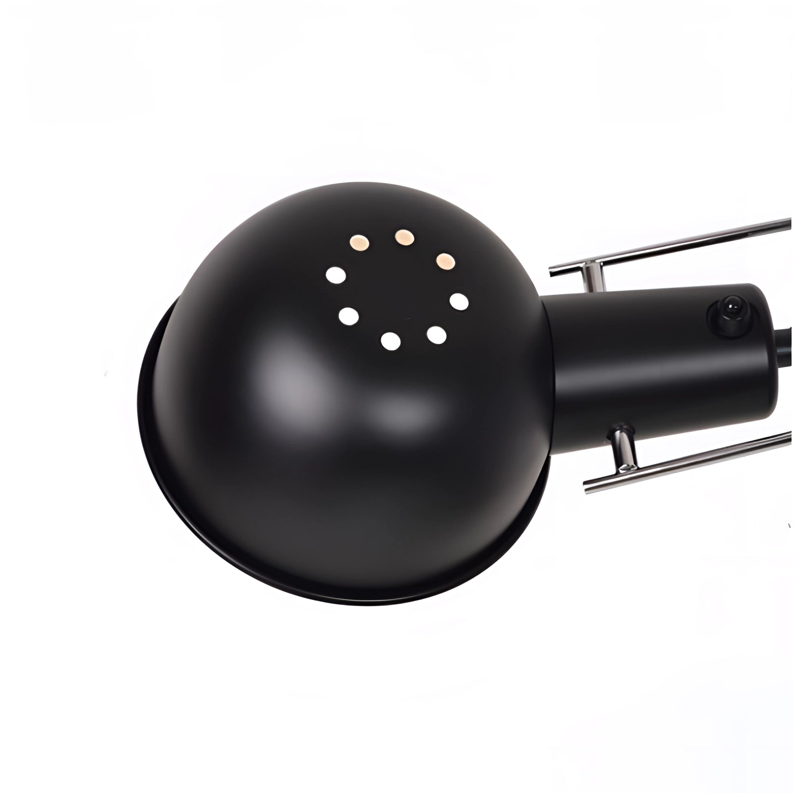 Adjustable industrial swing arm wall lamp in sleek black with a modern design, mounted on a wall.