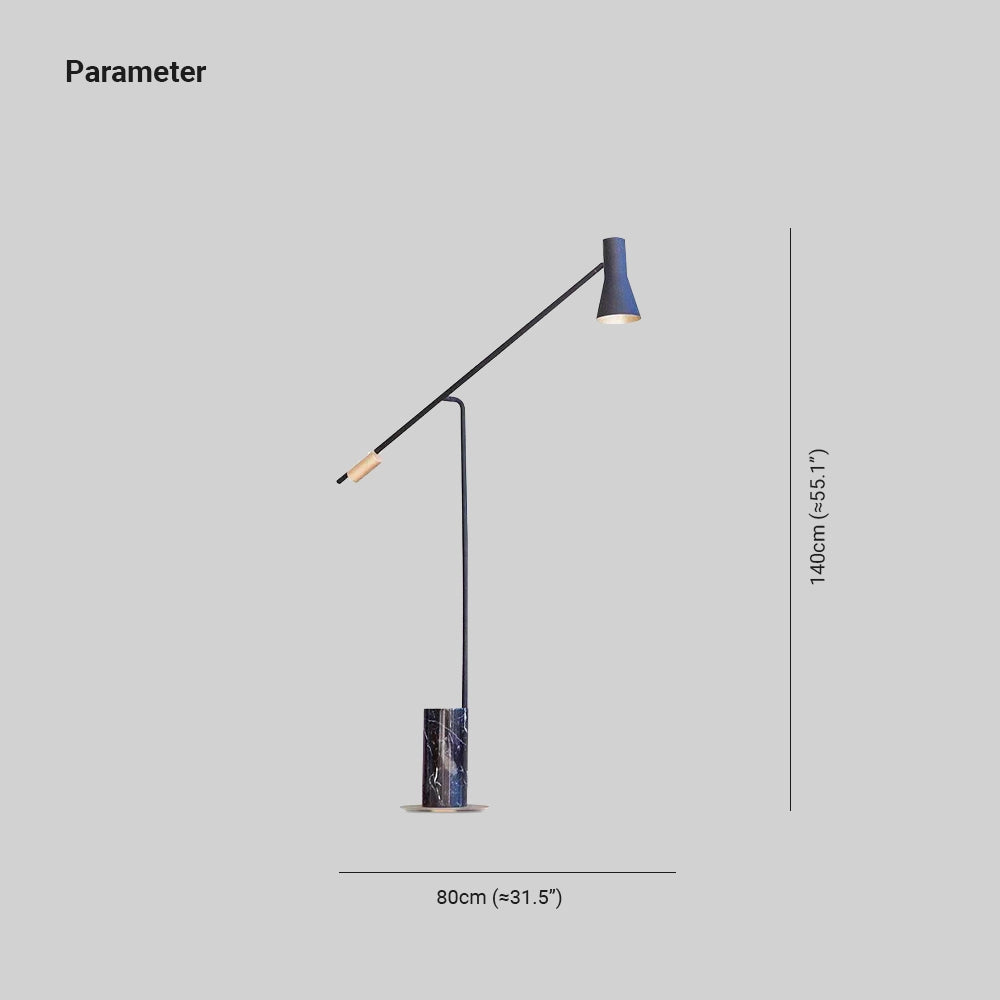 Black and gold adjustable Nordic floor lamp with a sleek and modern design, featuring a circular base and a stylish sloped and parallel structure, providing elegant home lighting.