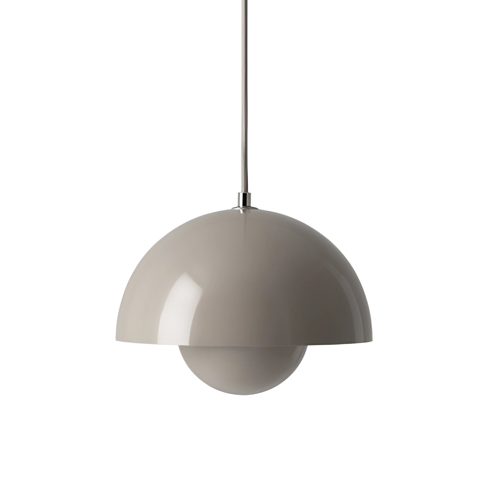 Modern retro pendant lights in yellow, white, and orange with a gray lampshade, 23CM by 16CM, hanging from the ceiling over a table.