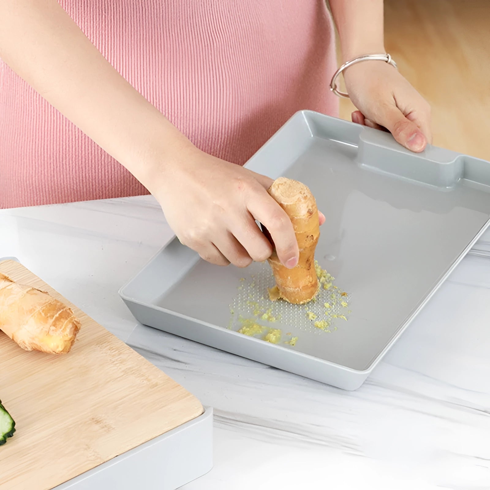 Bamboo Cutting Board with Storage Trays - Eco-Friendly Kitchen Solution