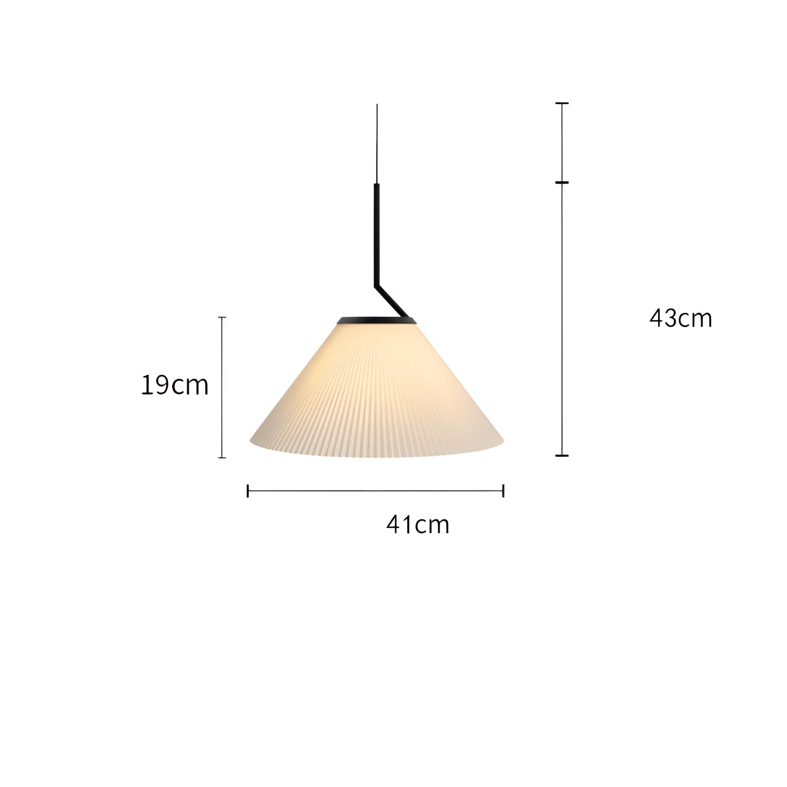 Beige Scandinavian Cone Pendant Light hanging in a minimalist modern dining room setting with clean lines and simple decor.