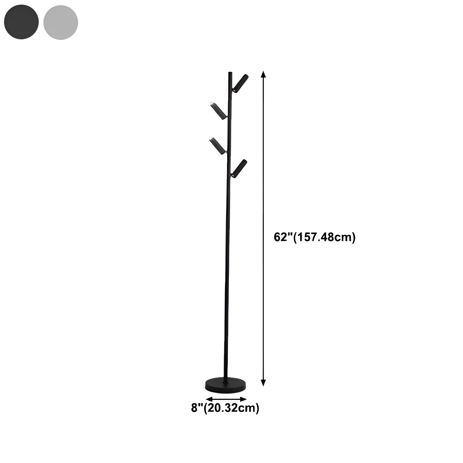 A modern black minimalist coat stand with a sleek, freestanding design featuring symmetrical and balanced elements, suitable for contemporary interiors.