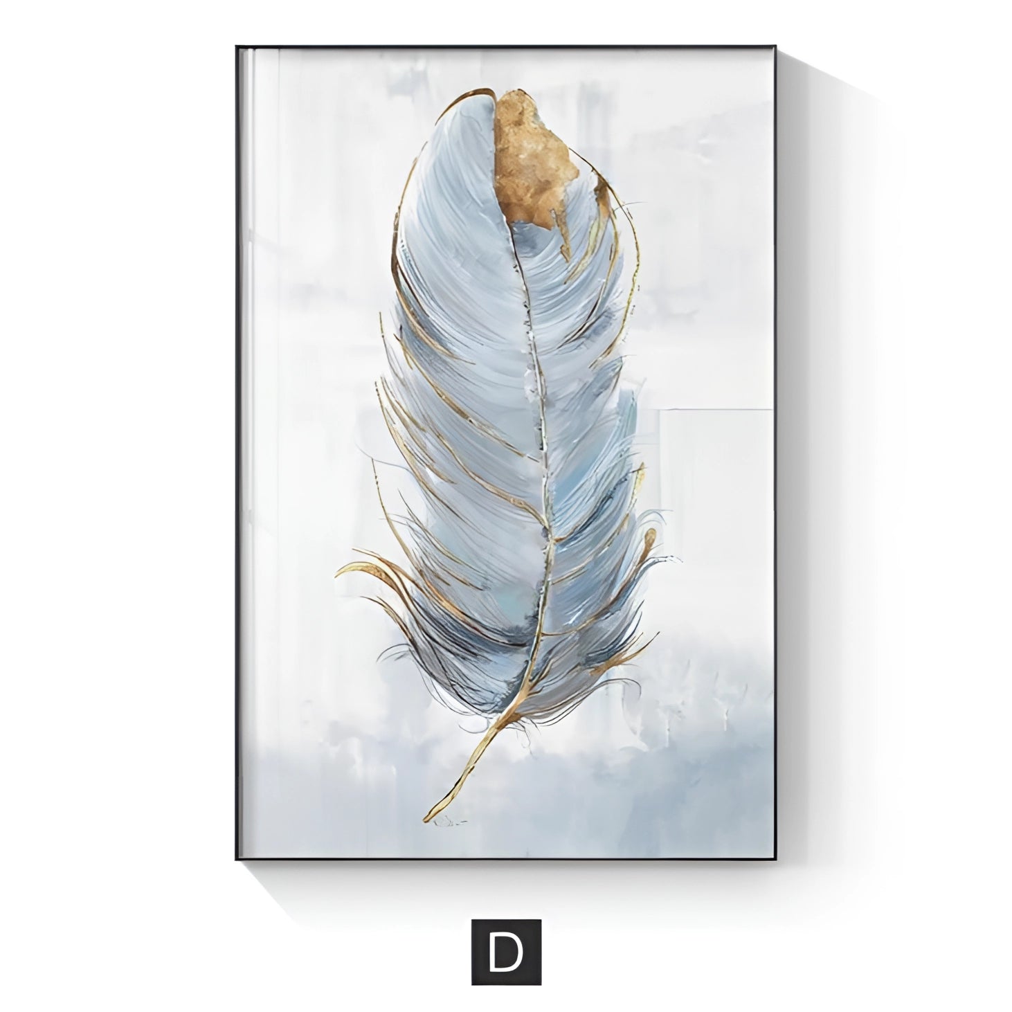Blue flower canvas art in a modern triptych style, featuring a rectangular design with natural elements like twigs and feathers, suitable for living room wall decor; 80x120cm size without frame.