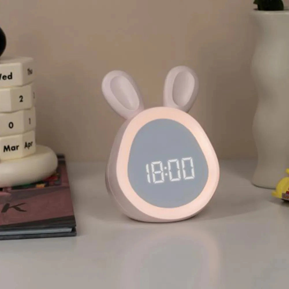 Bunny LED Rabbit Clock: Kids Night Light & USB Rechargeable