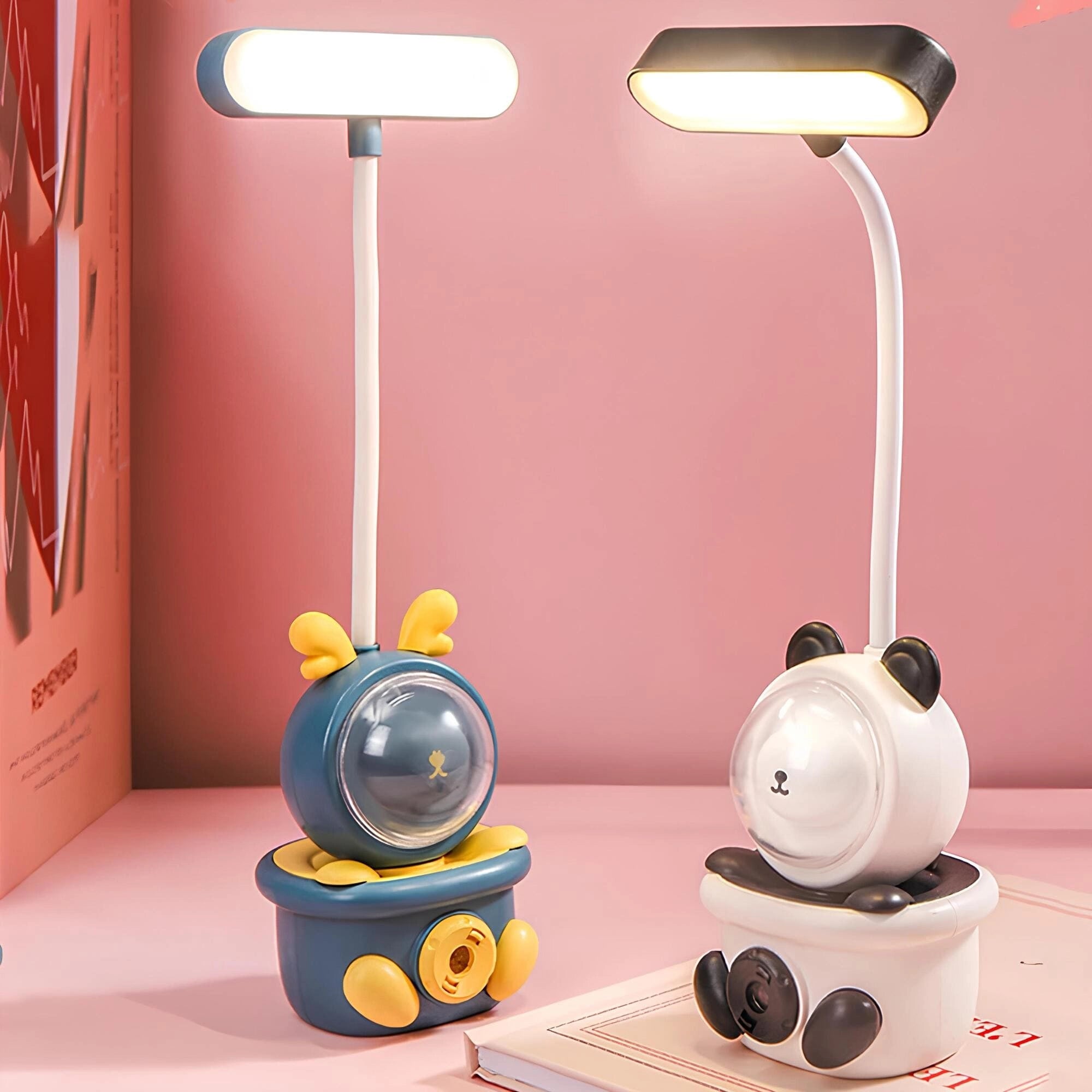 Cartoon Bunny LED Desk Lamp with USB Rechargeable feature and touch control, designed in a playful cartoon style, perfect for adding a whimsical touch to any room.