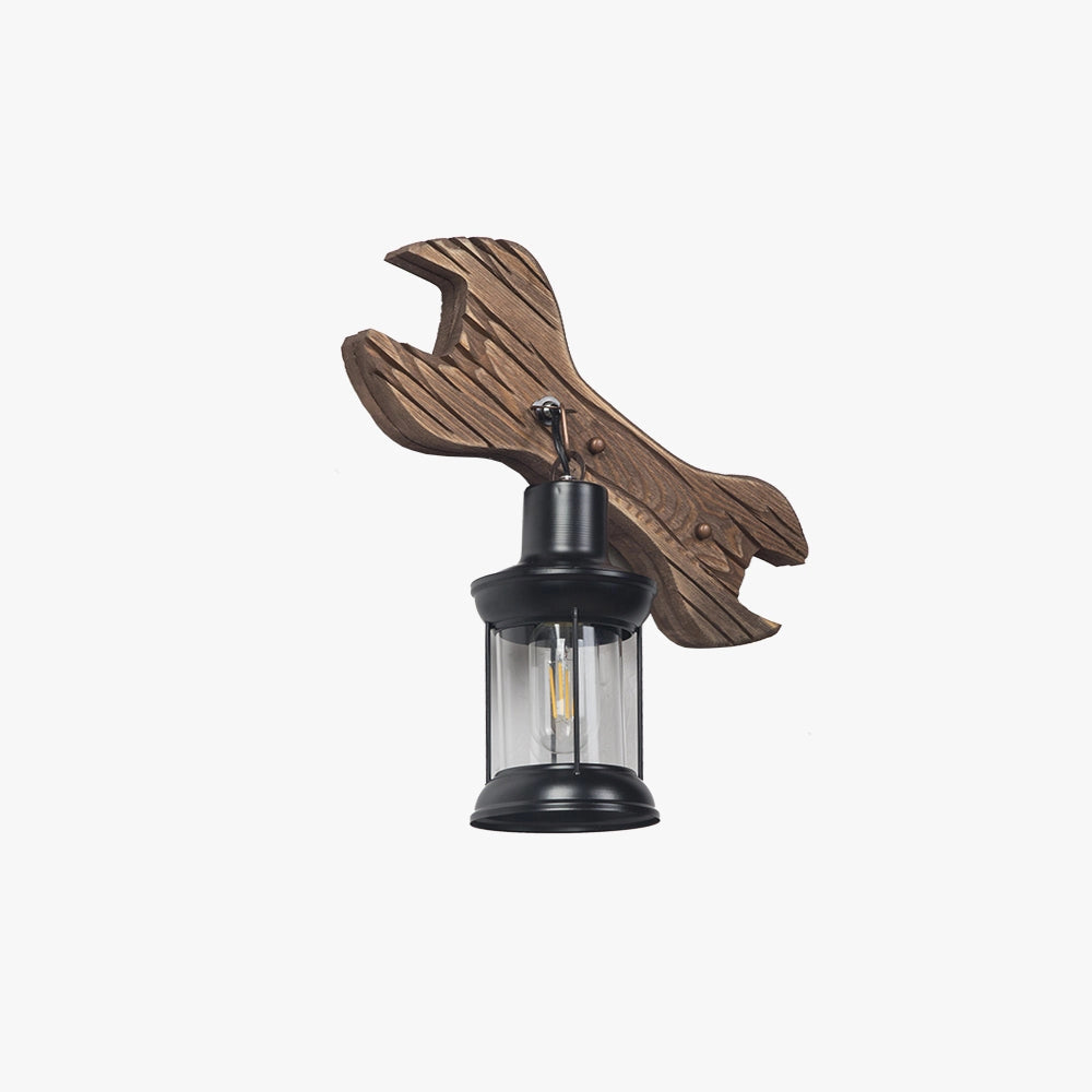 Coastal Whale Wall Sconce featuring a rustic nautical design with a wooden finish and metal accents, ideal for ocean-themed decor.
