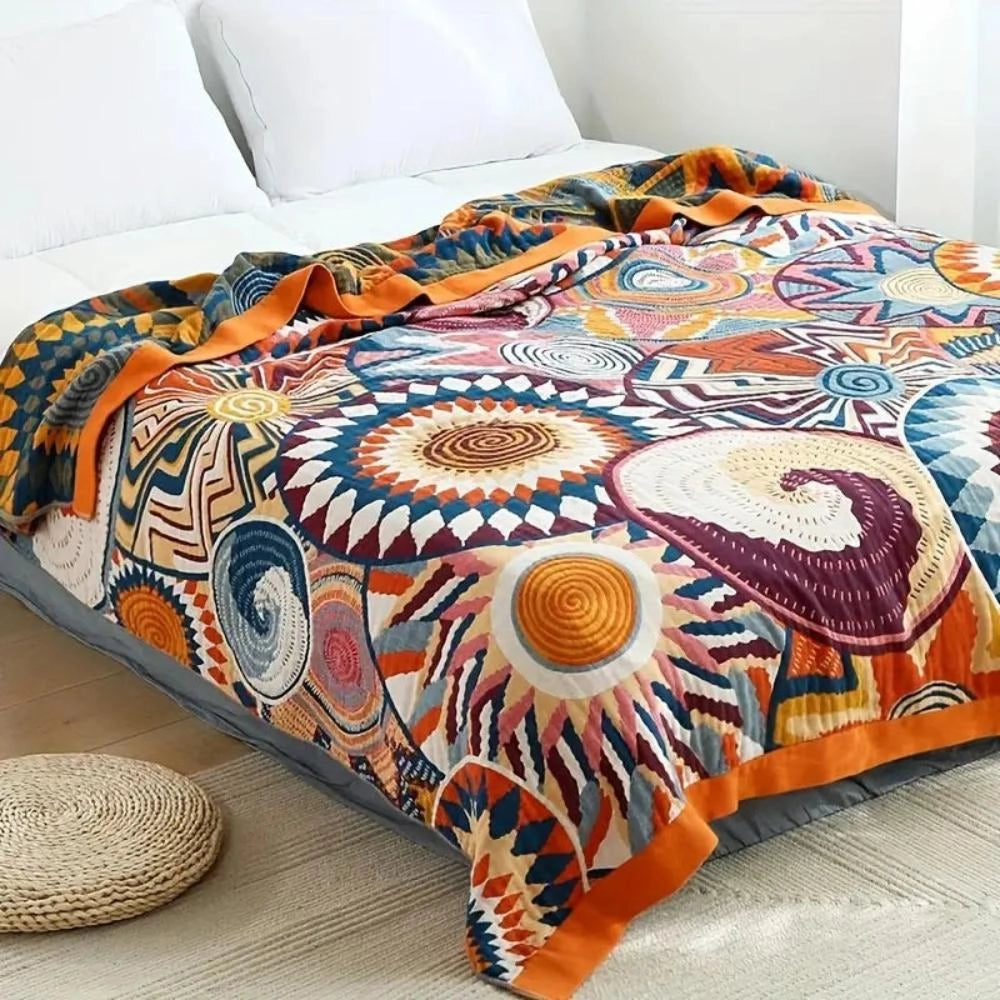 Colorful Designer Silk Scarf - Luxury Vibrant Patterned Accessory