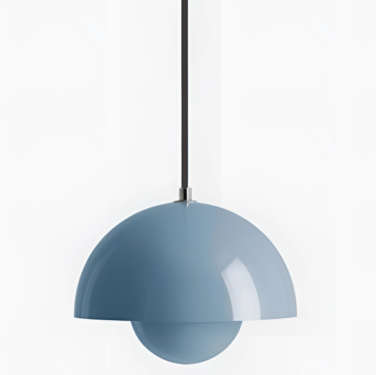 Blue Colorful Pendant Light in Modern Dining Room, Retro Scandinavian Decor, 23CM*16CM, Hanging from Ceiling Over Table.