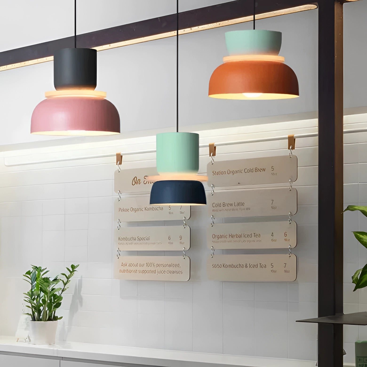 Colorful Scandinavian Pendant Lights - Modern Adjustable Ceiling Lamps