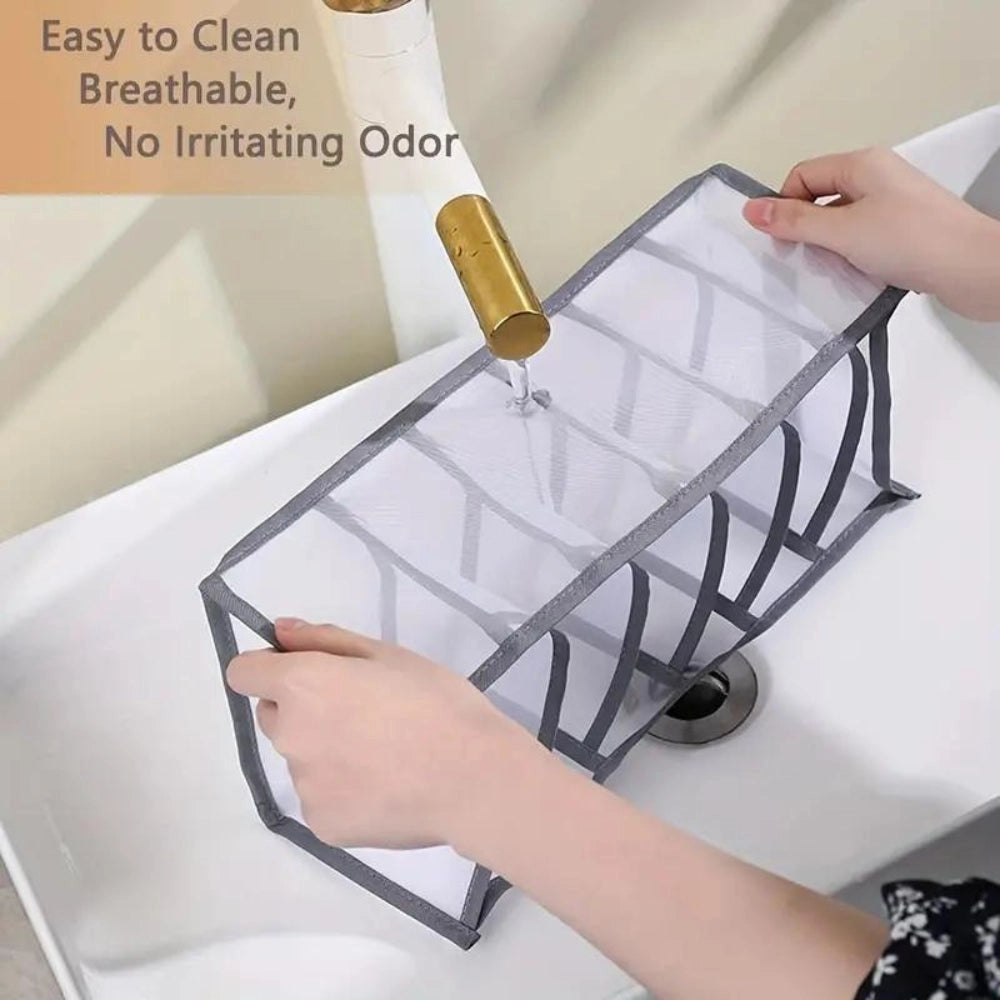 Denim Storage Organizer - Foldable Stackable Space-Saving Box