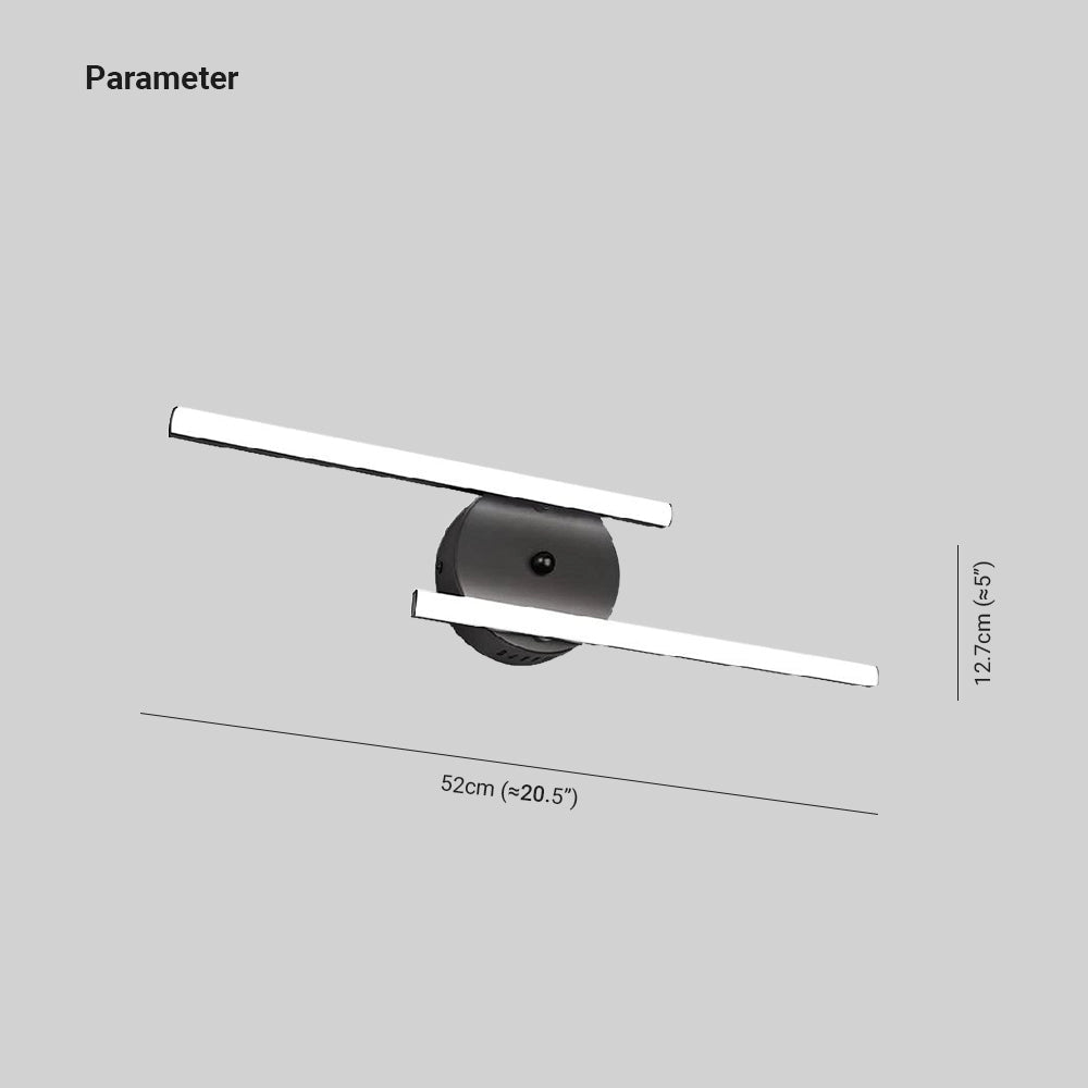 Modern Dual-Arm Adjustable LED Wall Sconce with Minimalist Design, featuring sleek rectangular arms and a subtle lighting effect.