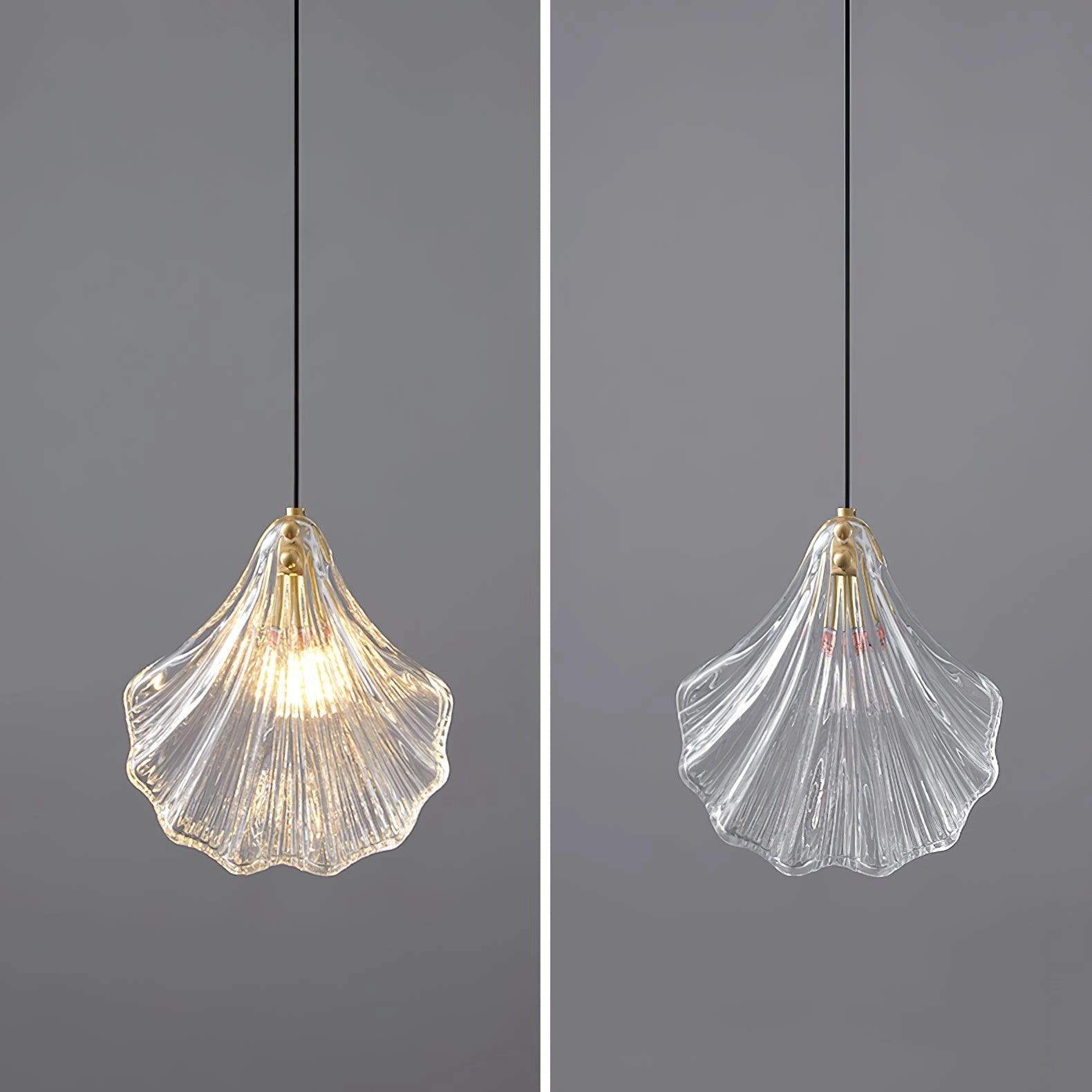 Modern LED floral chandelier with elegant petal glass design, mounted on a ceiling, illuminating the space with symmetrical shades.